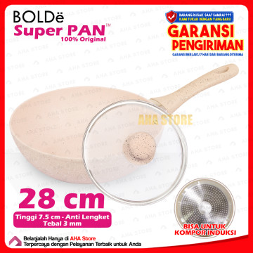 Bolde Super Pan Wok Wajan 28 cm BEIGE + Tutup Kaca