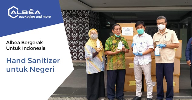 Albea Indonesia dan Inez Kosmetik memberikan Hand Sanitizer melalui Dinaskertrans Jatim image