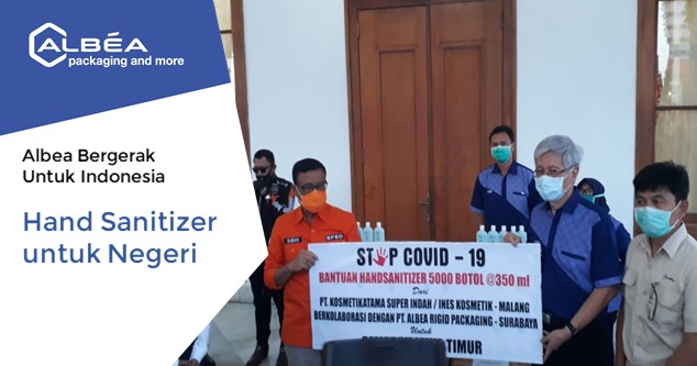 Albea Indonesia dan Inez Kosmetik memberikan Hand Sanitizer melalui Gubernur Jawa Timur image