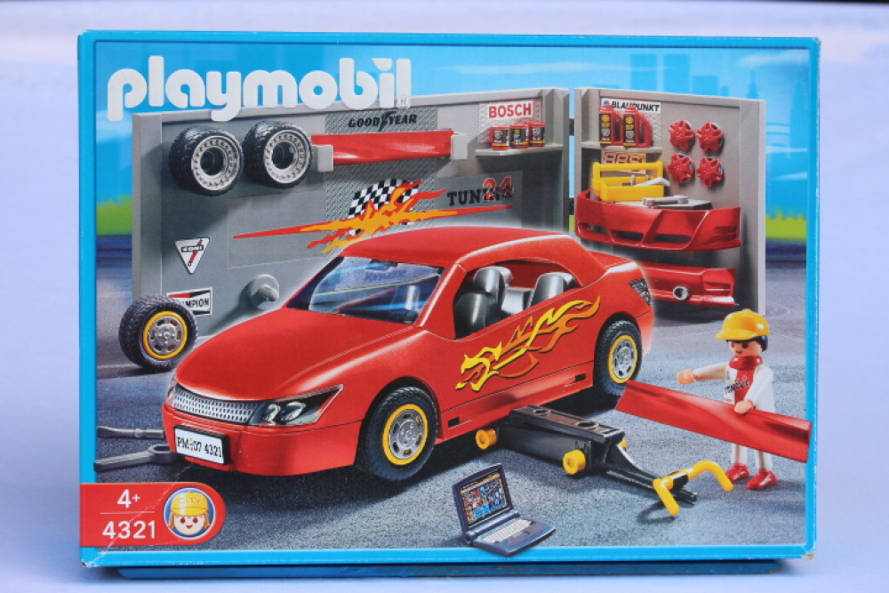 føle flyde over elegant PLAYMOBIL® Car Repair and Tuning Shop 4321 USED (CR001) PM0307