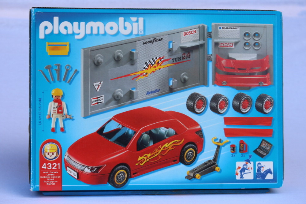 føle flyde over elegant PLAYMOBIL® Car Repair and Tuning Shop 4321 USED (CR001) PM0307