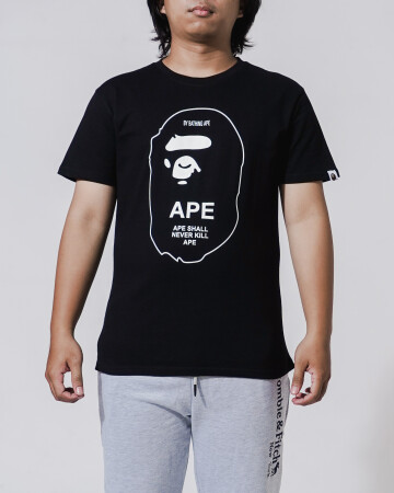 A Bathing Ape Logo Tee Black/White - 62315