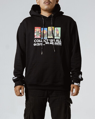 Aape Collect Team All Hoodie Black - 62376