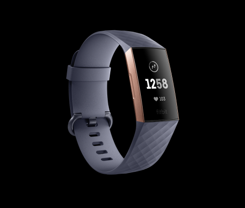 grey and rose gold fitbit charge 3