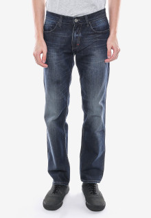 Slim Fit - Jeans Panjang - Biru Navy - Detail Whisker