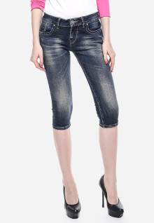 Celana Capri - Biru Navy - Slim Fit - Jeans Premium