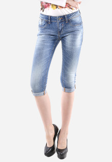 Celana Capri - Biru Muda - Slim Fit - Jeans Premium