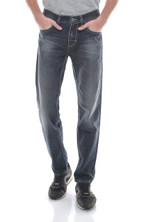 Slim Fit - Celana Jeans - Aksen Washed - Biru