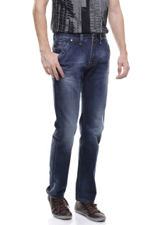 Slim Fit - Jeans Panjang - Whisker - full Washed - Biru