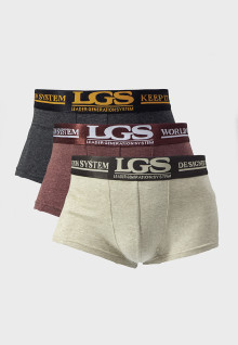 LGS Underwear - Boxer - Krem/Merah/Abu - 3 Pcs