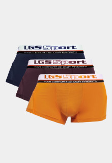 LGS Underwear - Boxer - Paket 3 - Orange Coklat Biru