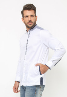 LGS - Baju Koko - Lengan Panjang - Bordir - Variasi Warna - Putih