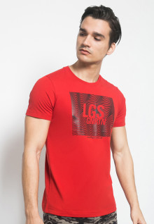 Slim Fit - Kaos Youth - Gambar Sablon - LGS - Merah
