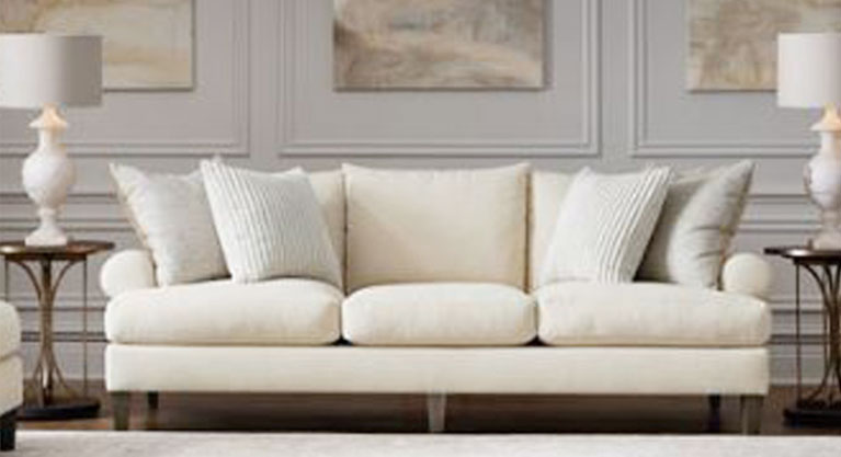 Whether you’re creating a warm and cozy modern farmhouse or cool and contemporary escape, the Granite sofa is sure to look right at home. High armrests with a rounded track design provide a chic, sheltering effect. Light linen-tone upholstery and 3-over-2 cushion styling is a beauty to behold.