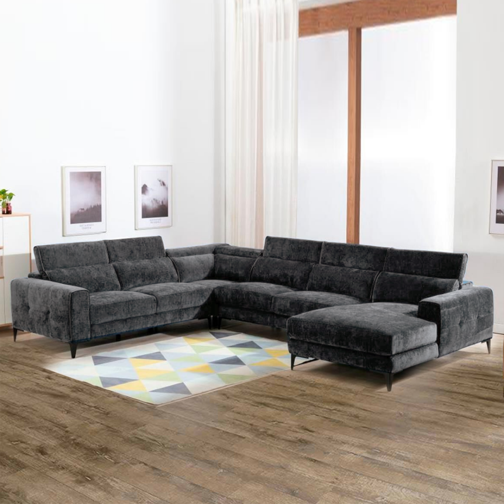 sby - lindsay - conversation sofa with storage grey (ch 38-u7007s
