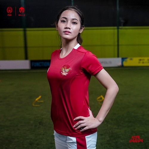 MILLS INDONESIA NATIONAL TEAM JERSEY HOME WOMEN PLAYER ISSUE 22017 GR RED