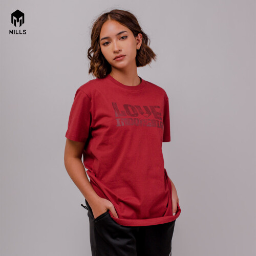 MILLS COTTON T-SHIRT LOVE INDONESIA 21004 ABUMISTY, LODEN FROST, CHARCOAL