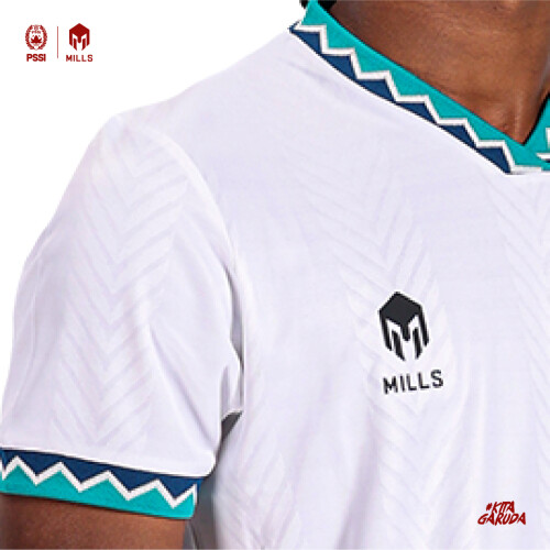 MILLS INDONESIA NATIONAL TEAM JERSEY AWAY PLAYER ISSUE 1124INA WHITE