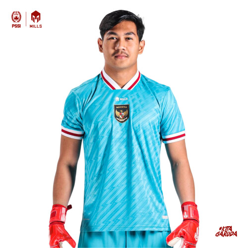 MILLS INDONESIA NATIONAL TEAM JERSEY GK HOME PLAYER ISSUE 1126INA TEAL
