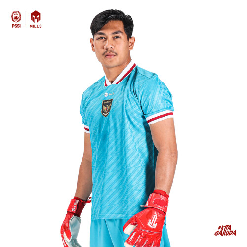 MILLS INDONESIA NATIONAL TEAM JERSEY GK HOME PLAYER ISSUE 1126INA TEAL