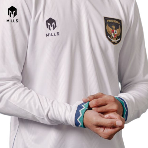MILLS INDONESIA AWAY JERSEY PLAYER ISSUE LS 1160INA WHITE