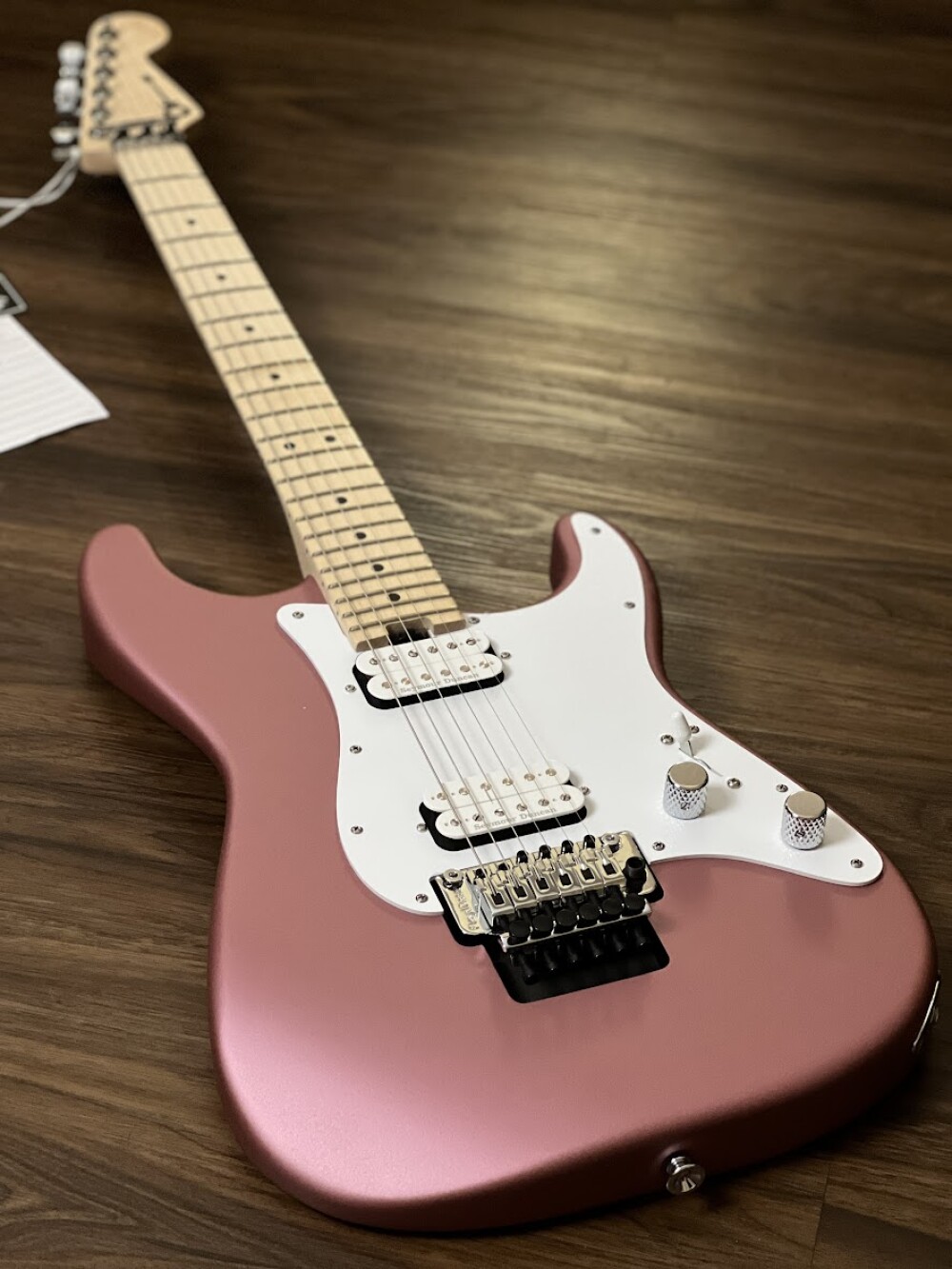 Charvel Pro FB Rose Style Satin Mist with 1 Mod HH Floyd So-Cal Maple Burgundy in
