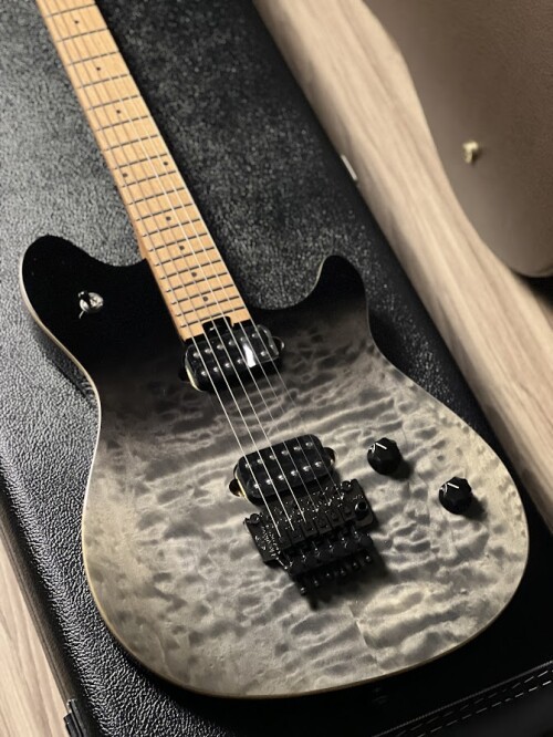 EVH Wolfgang WG Standard QM with Baked Maple FB in Black Fade