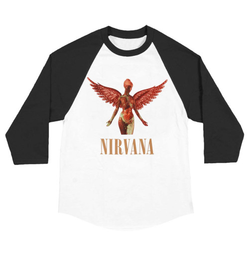 Nirvana - Triangle In Utero White/Black Baseball Raglan