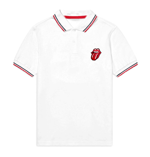 The Rolling Stones - Classic Tongue White Polo Shirt