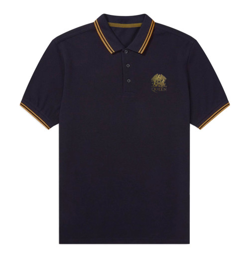 Queen - Crest Logo Navy Polo Shirt