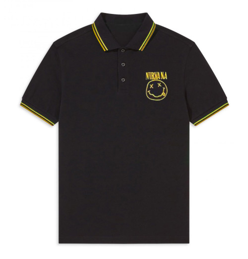 Nirvana - Yellow Smiley Logo Polo Shirt