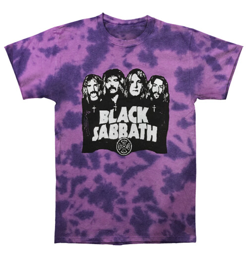 Black Sabbath - Band & Logo Purple Dip Dye