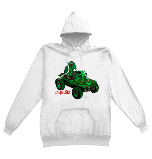 Gorillaz - Green Jeep White Hoodie