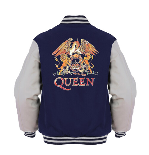 Queen - White Crest Navy/White Varsity Jacket